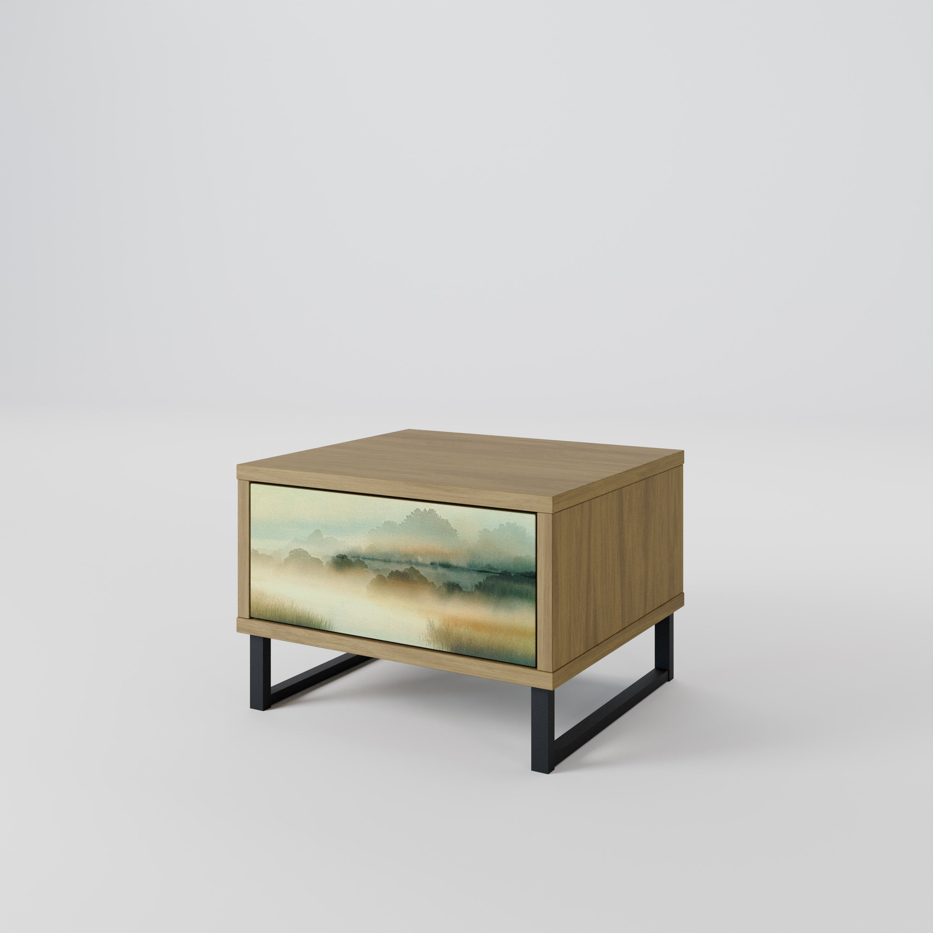 Table de chevet MORNING BY THE LAKE effet chêne