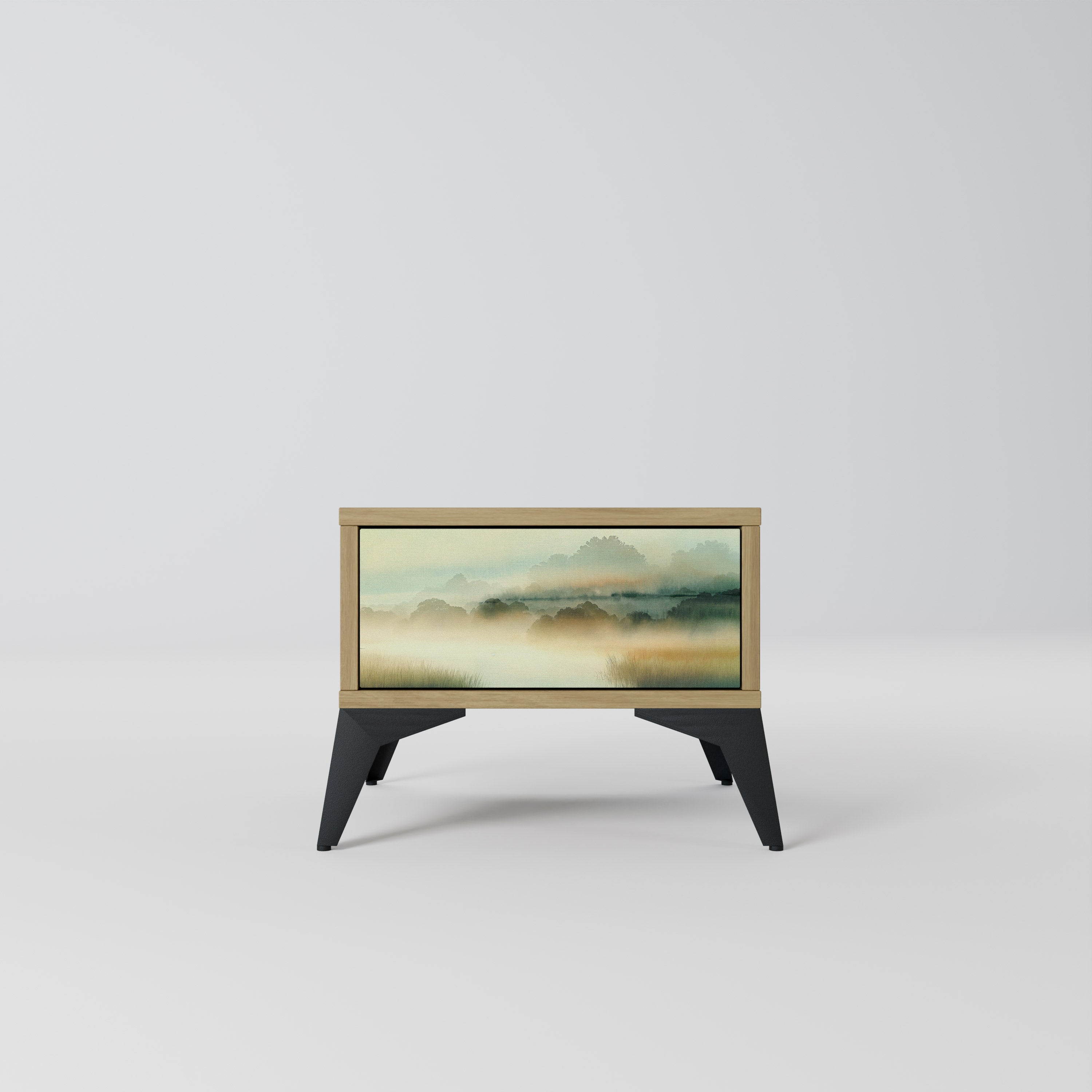 Table de chevet MORNING BY THE LAKE effet chêne
