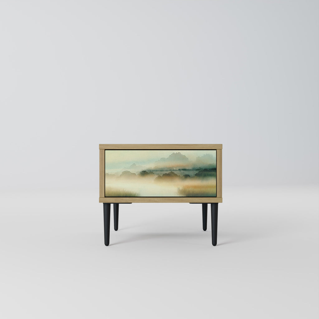 Table de chevet MORNING BY THE LAKE effet chêne