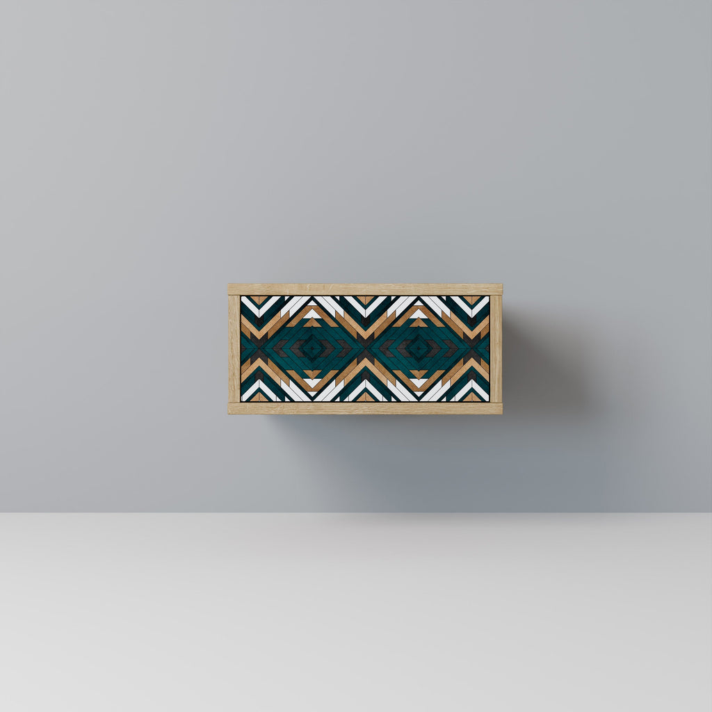 Table de chevet ARTISTIC GEOMETRY effet chêne