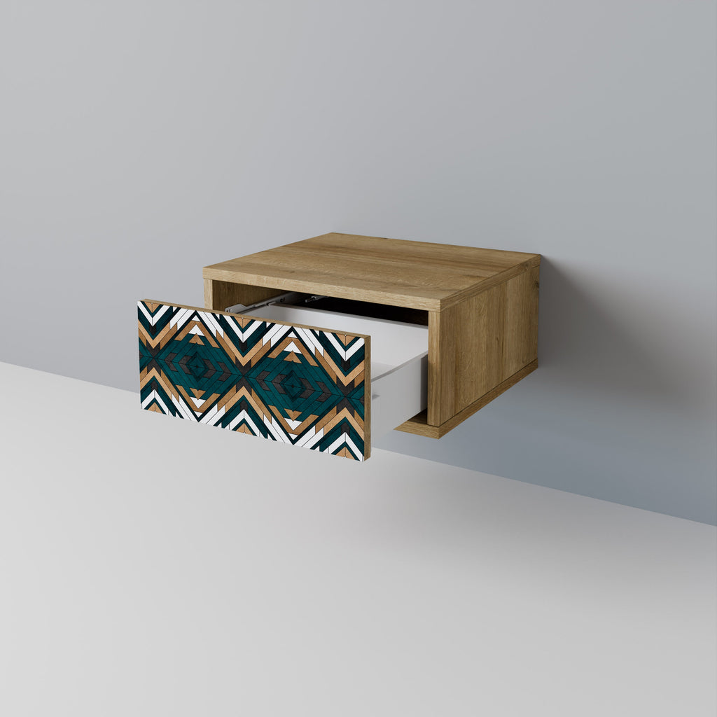 Table de chevet ARTISTIC GEOMETRY effet chêne