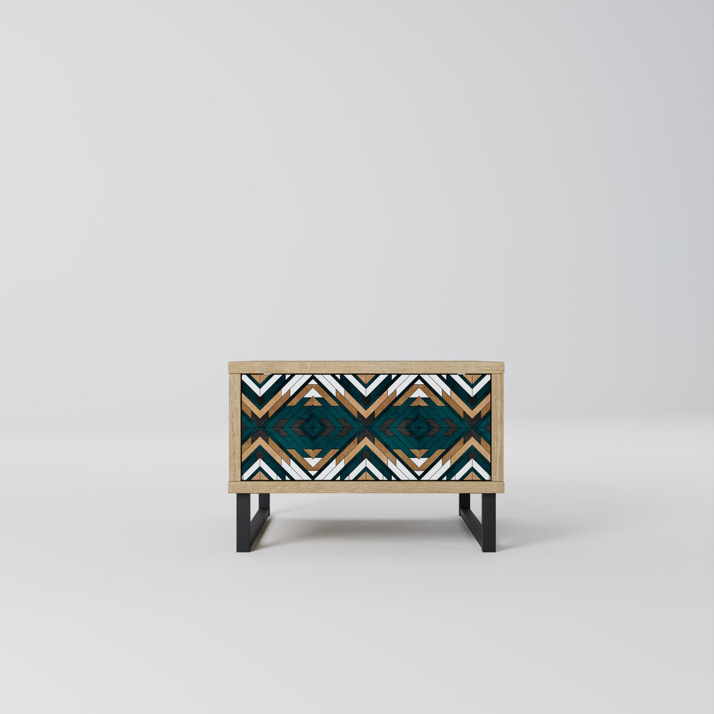 Table de chevet ARTISTIC GEOMETRY effet chêne