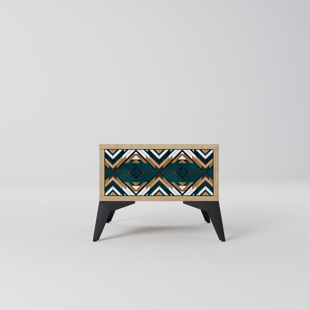 Table de chevet ARTISTIC GEOMETRY effet chêne