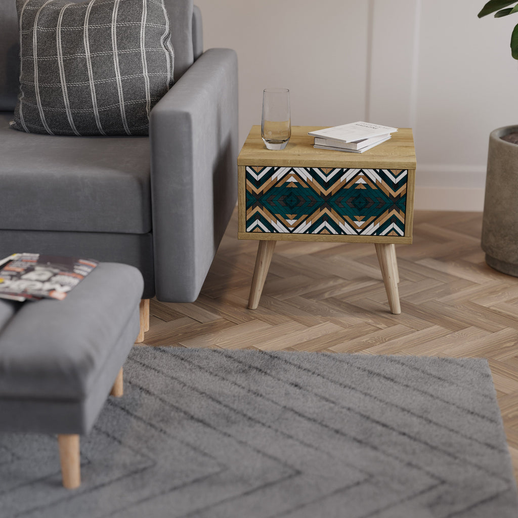 Table de chevet ARTISTIC GEOMETRY effet chêne