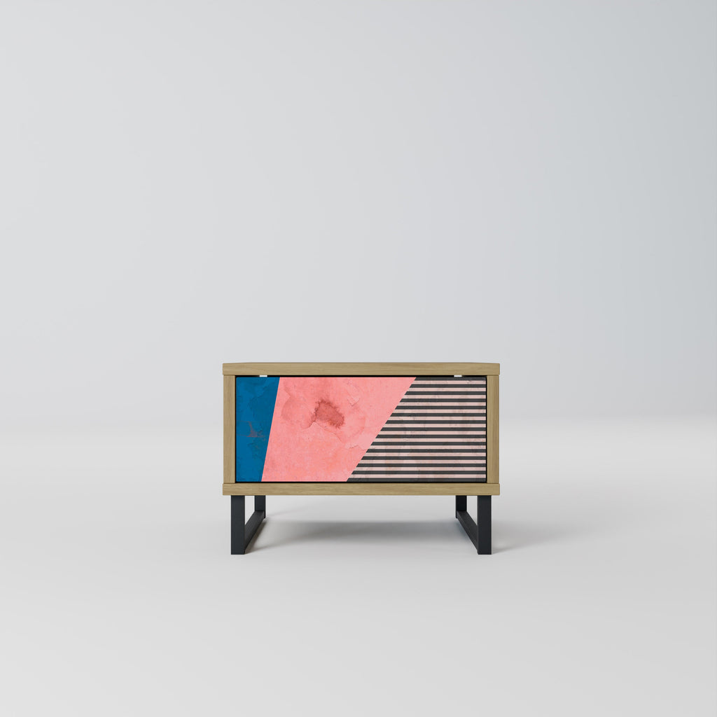 Table de chevet GLAMOROUS STRIPE effet chêne