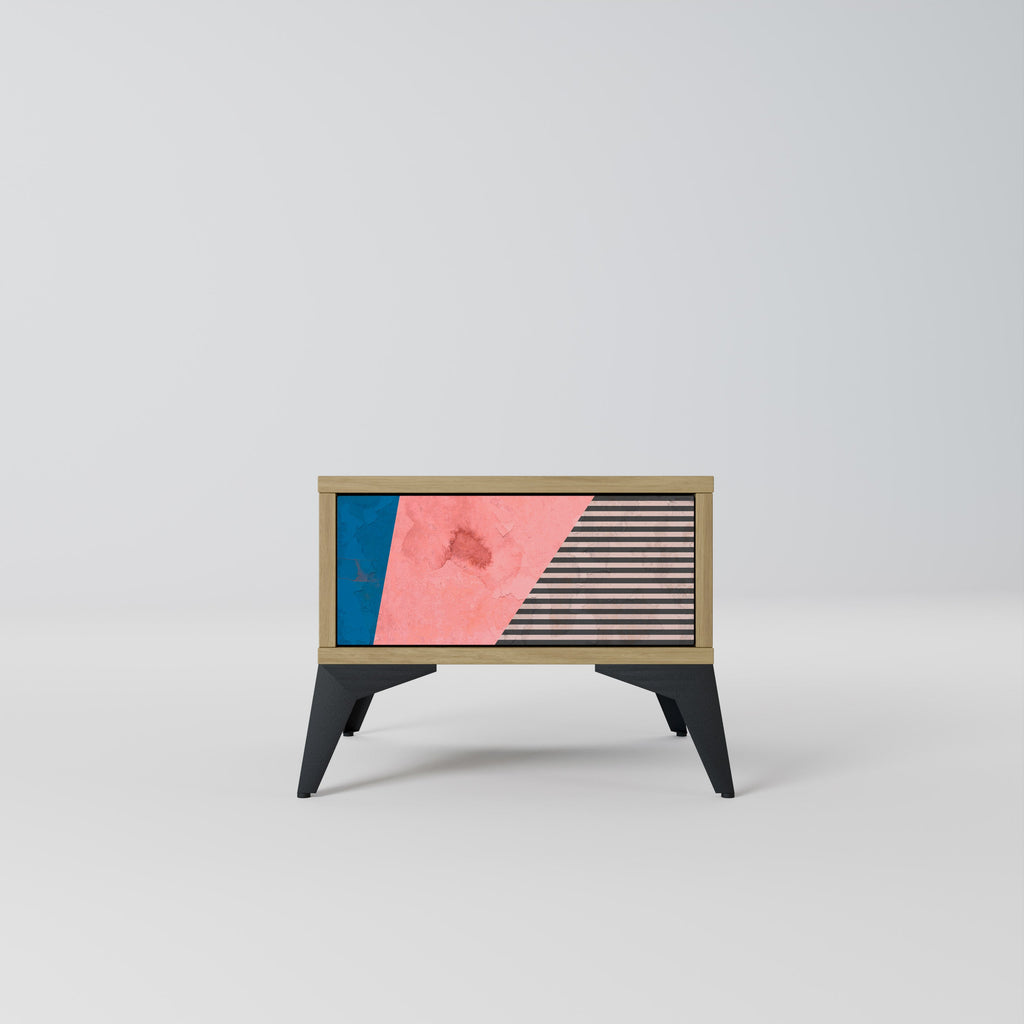 Table de chevet GLAMOROUS STRIPE effet chêne