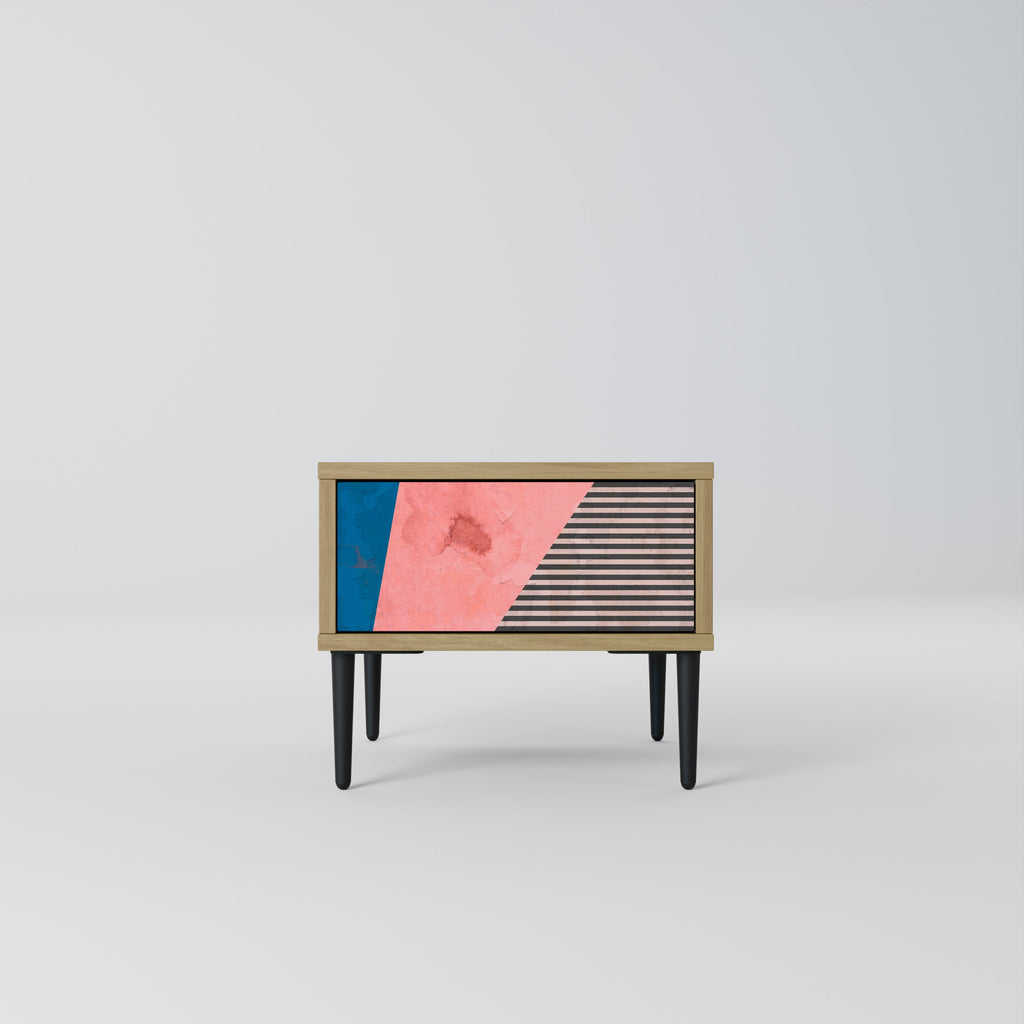 Table de chevet GLAMOROUS STRIPE effet chêne