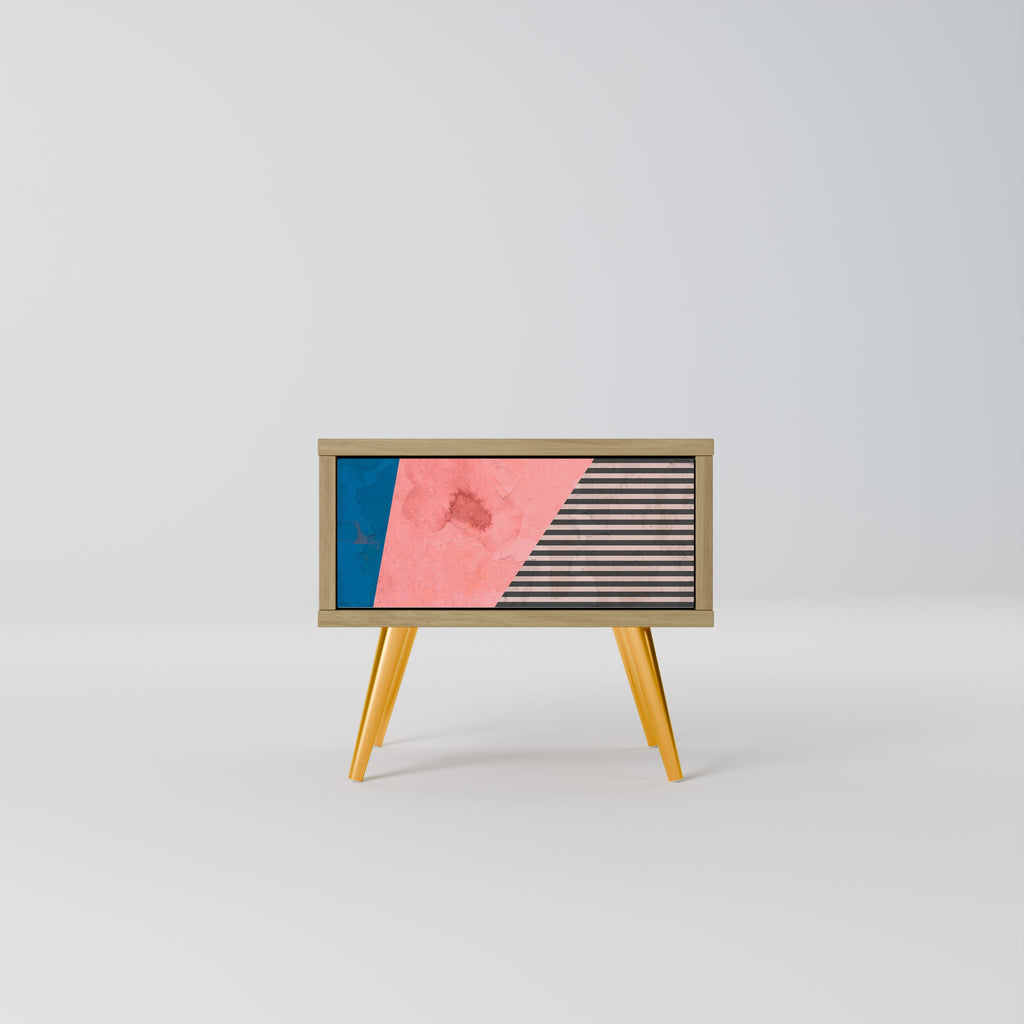 Table de chevet GLAMOROUS STRIPE effet chêne