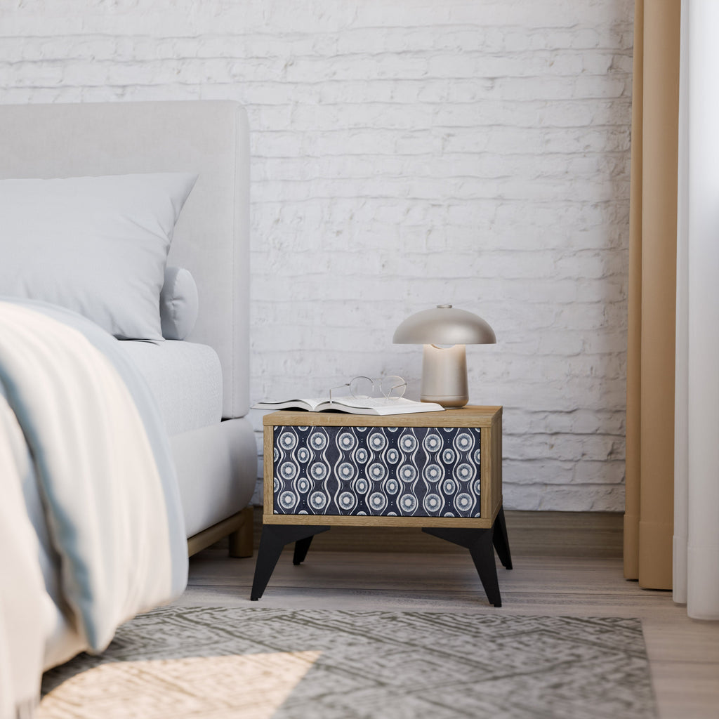 Table de chevet GRAPHITE EYES effet chêne