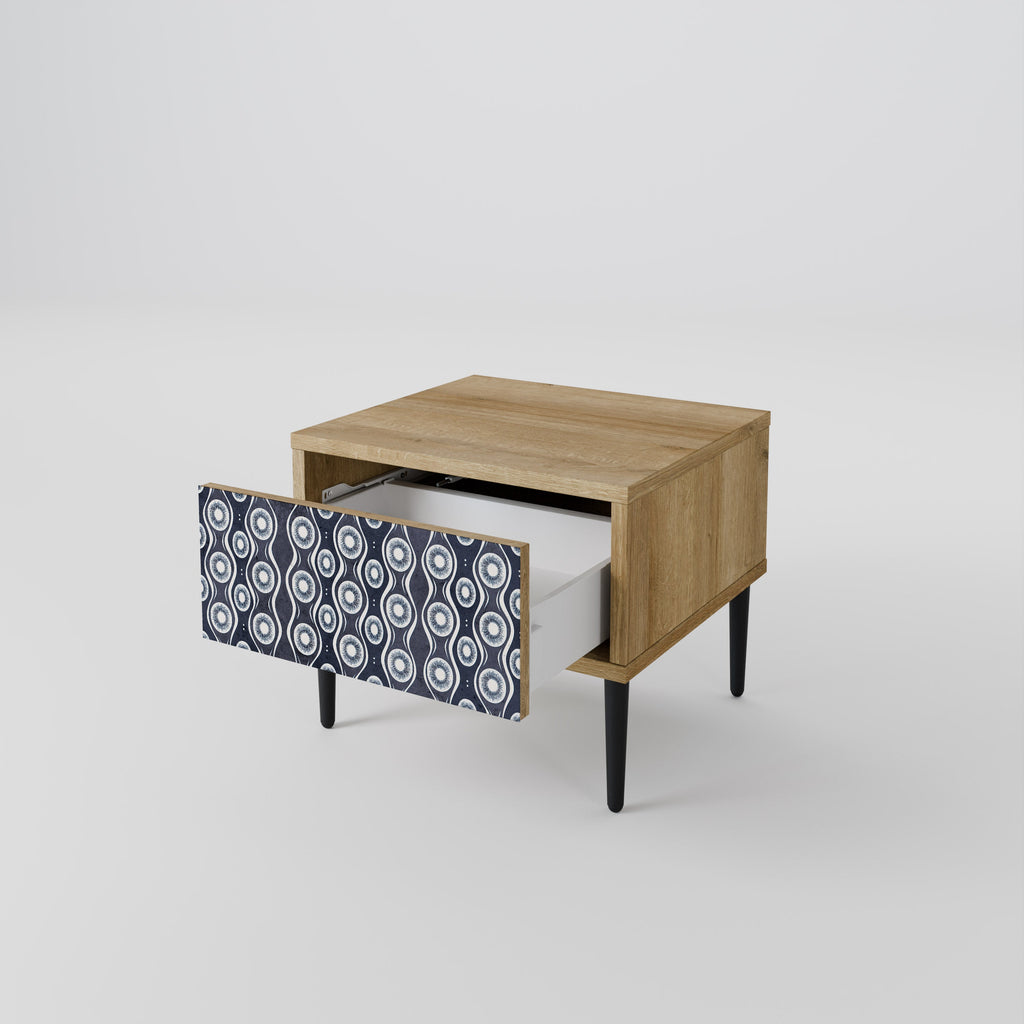 Table de chevet GRAPHITE EYES effet chêne