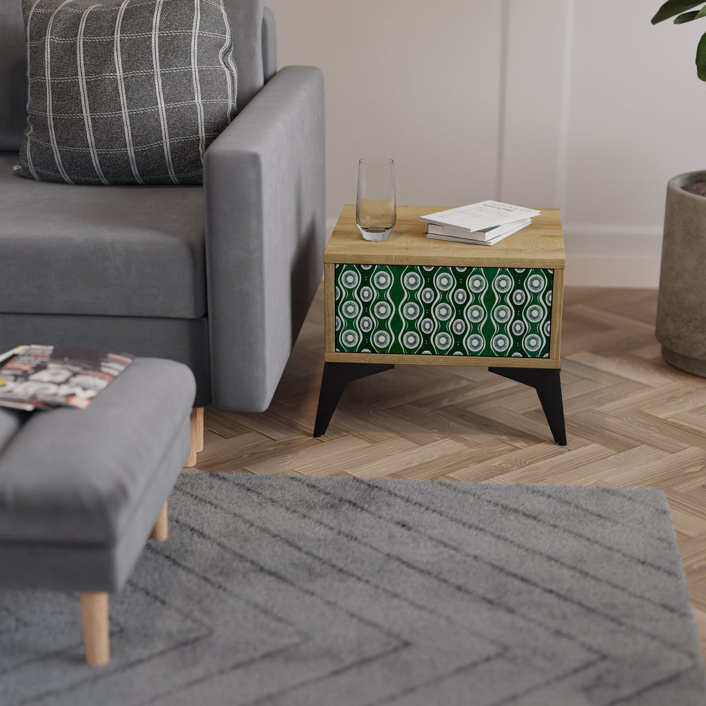 Table de chevet GREEN EYES effet chêne