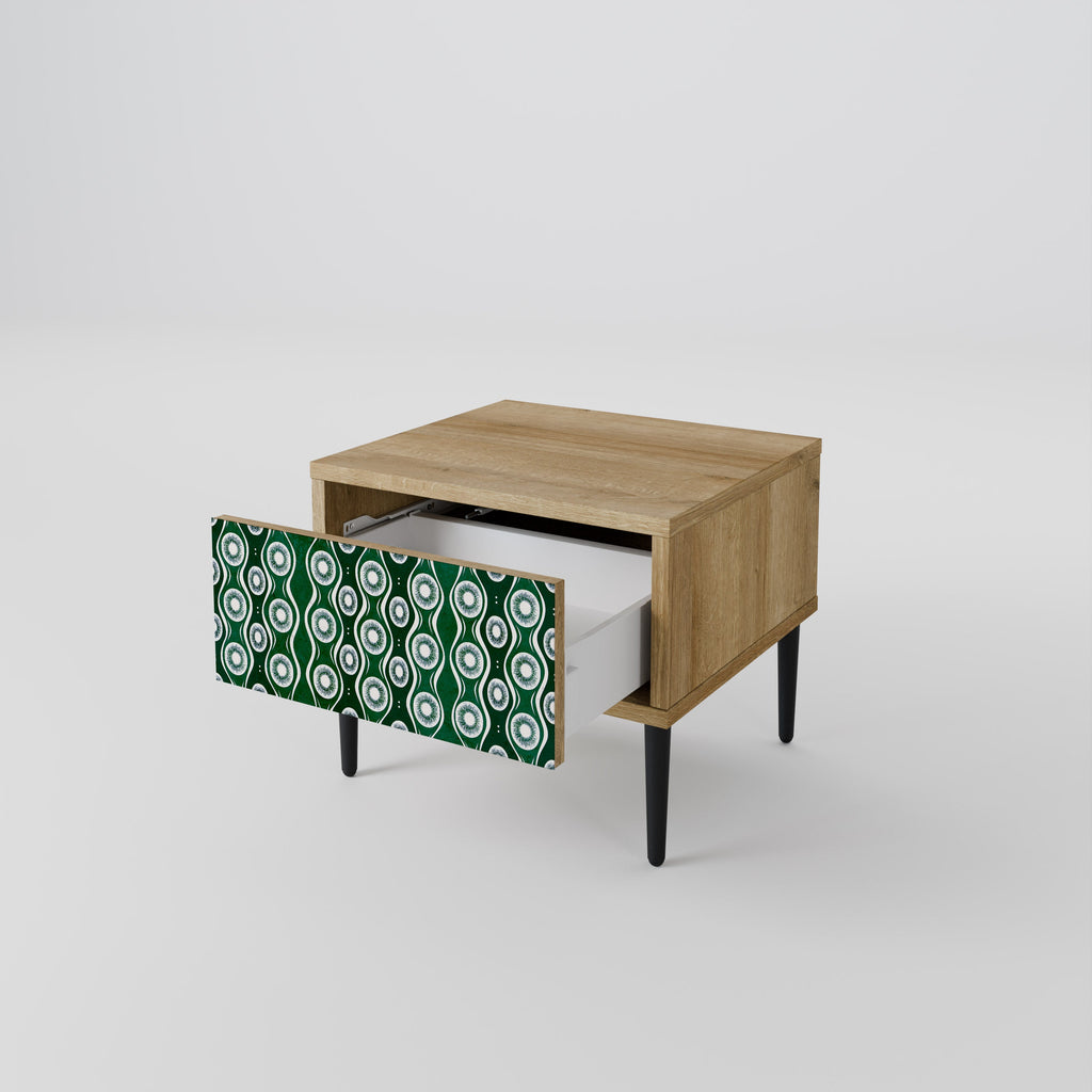 Table de chevet GREEN EYES effet chêne