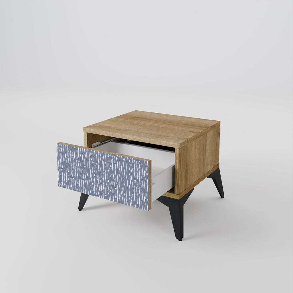 Table de chevet GRAPHITE RAIN effet chêne