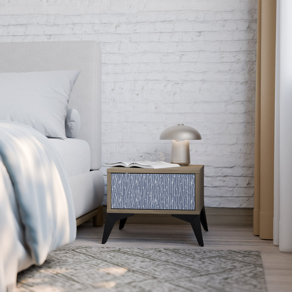 Table de chevet GRAPHITE RAIN effet chêne