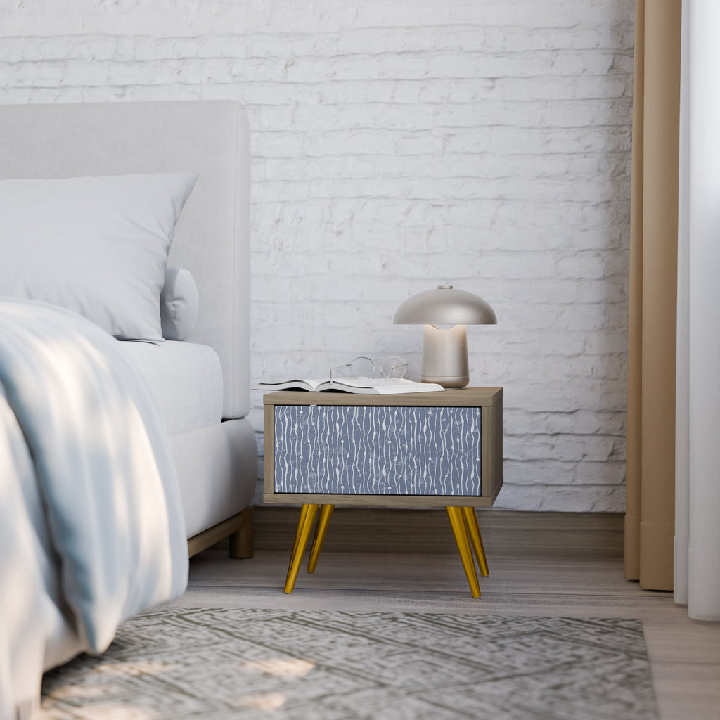 Table de chevet GRAPHITE RAIN effet chêne