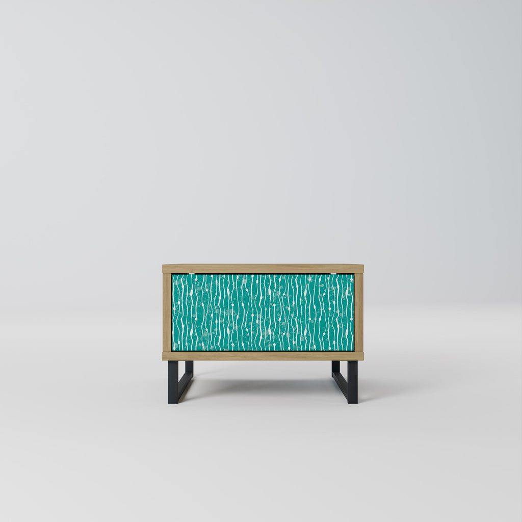 Table de chevet TURQUOISE RAIN effet chêne