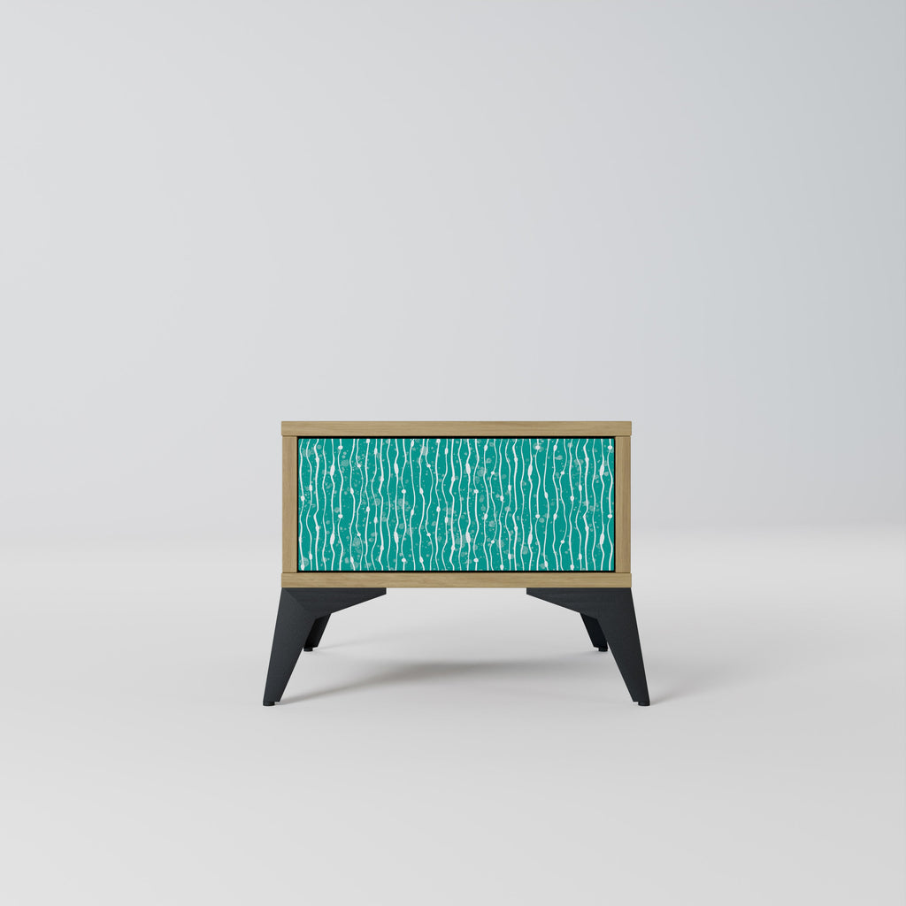 Table de chevet TURQUOISE RAIN effet chêne