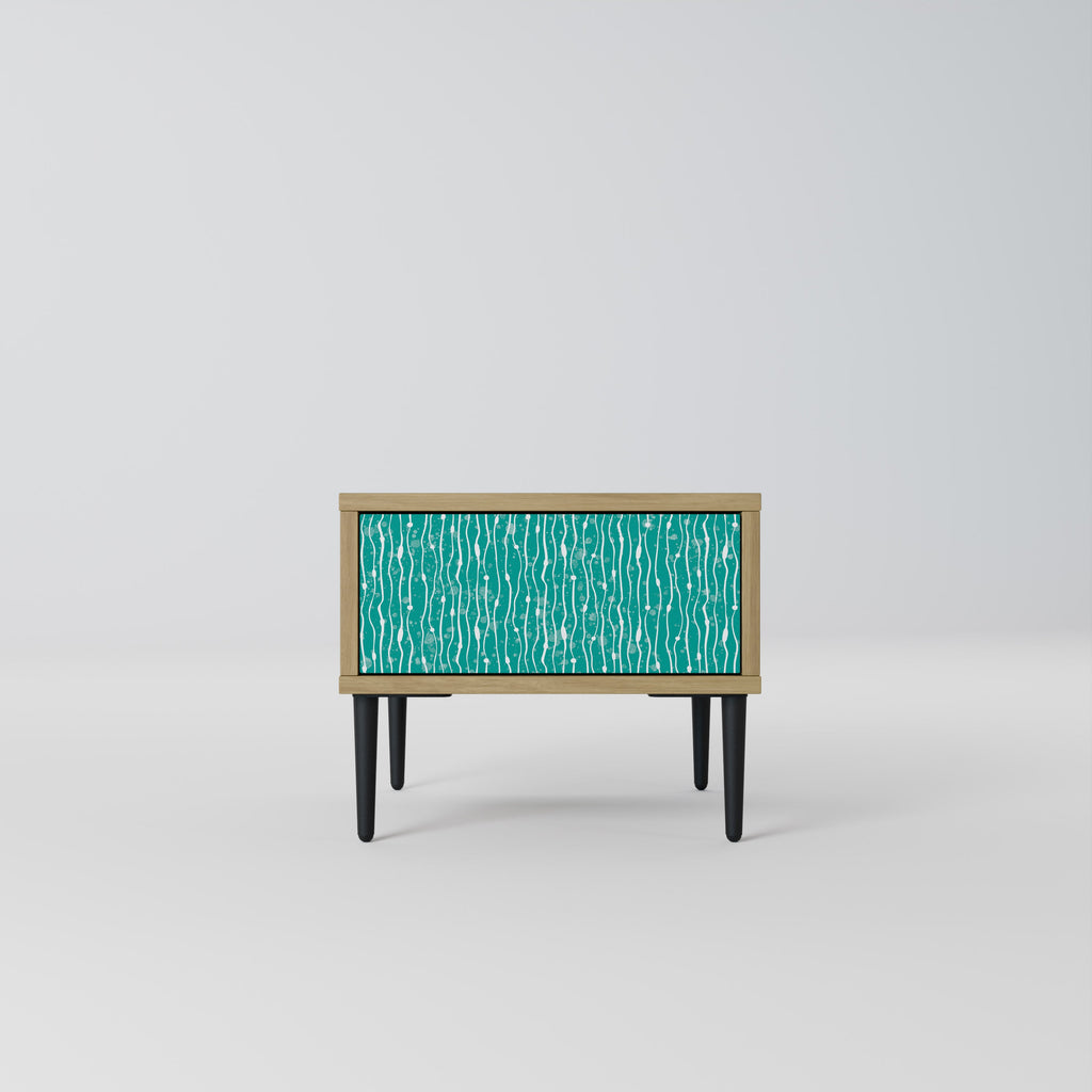 Table de chevet TURQUOISE RAIN effet chêne