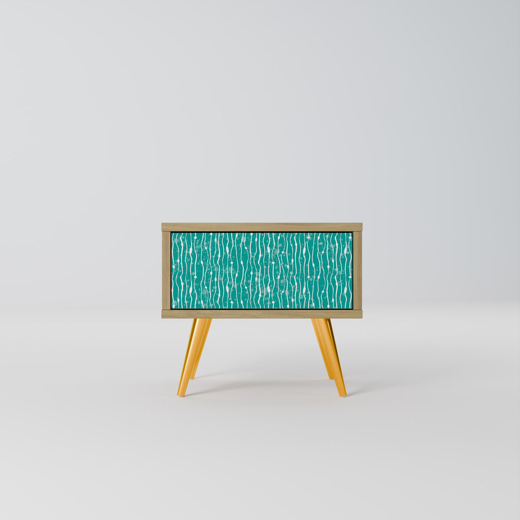 Table de chevet TURQUOISE RAIN effet chêne