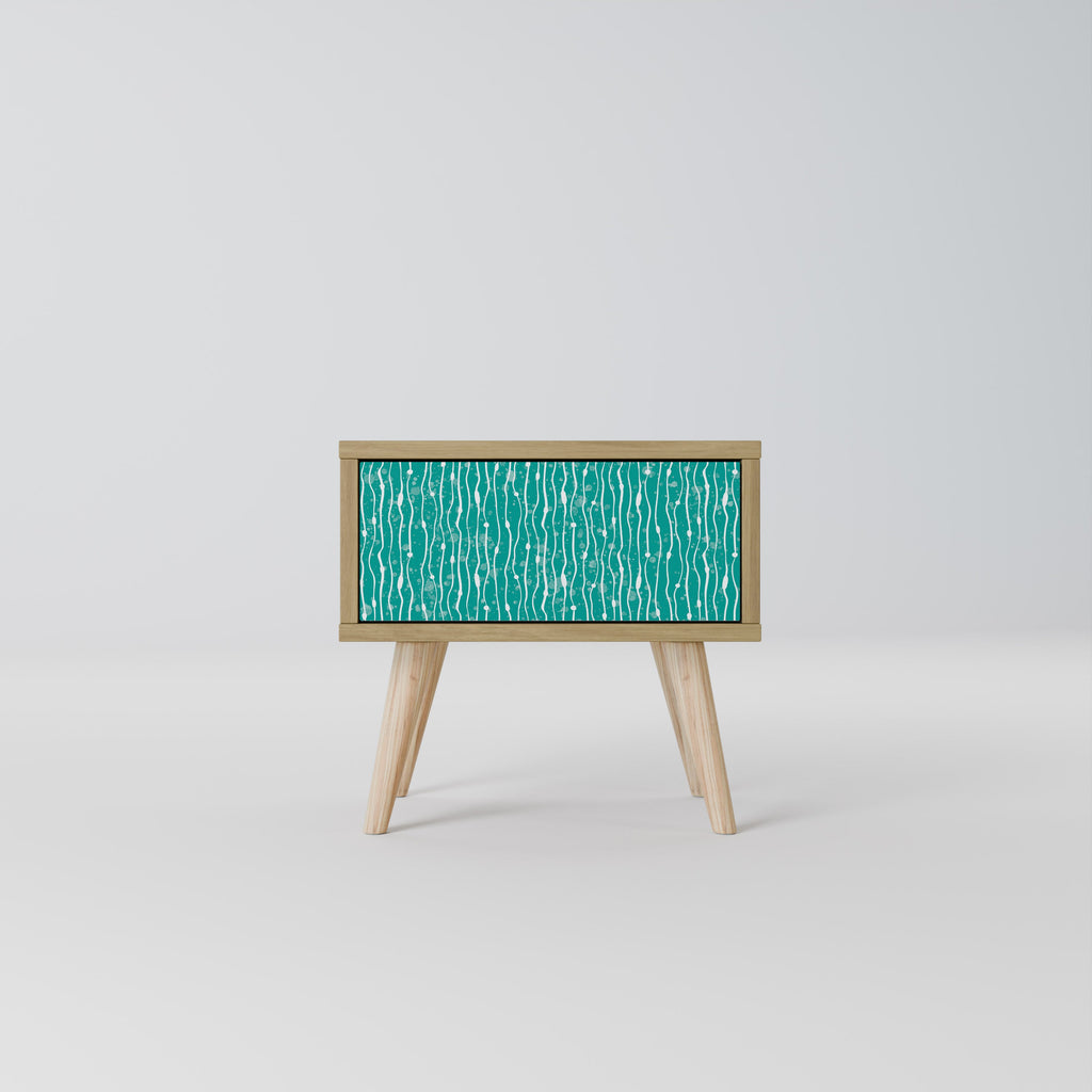 Table de chevet TURQUOISE RAIN effet chêne