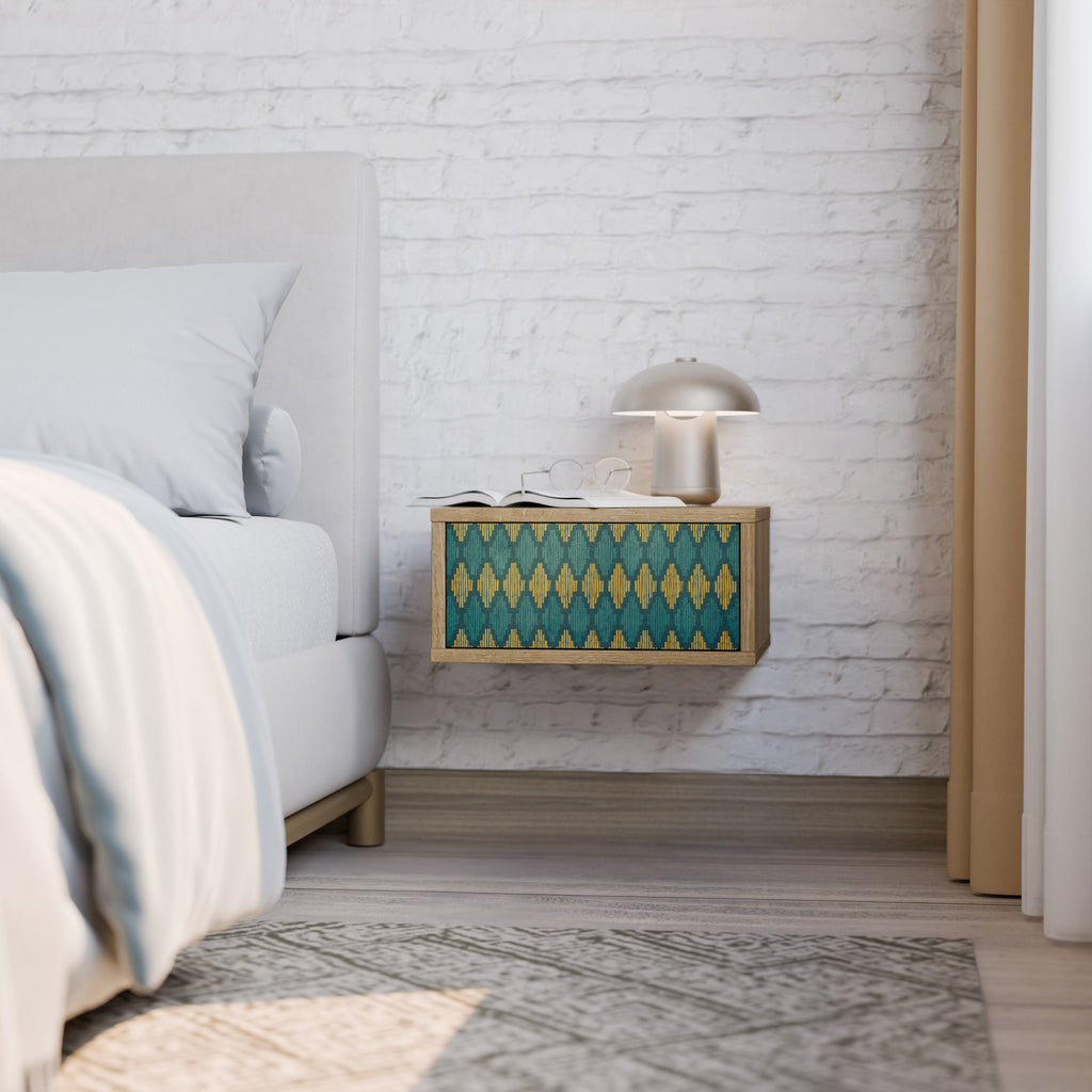 Table de chevet POLYGONS effet chêne