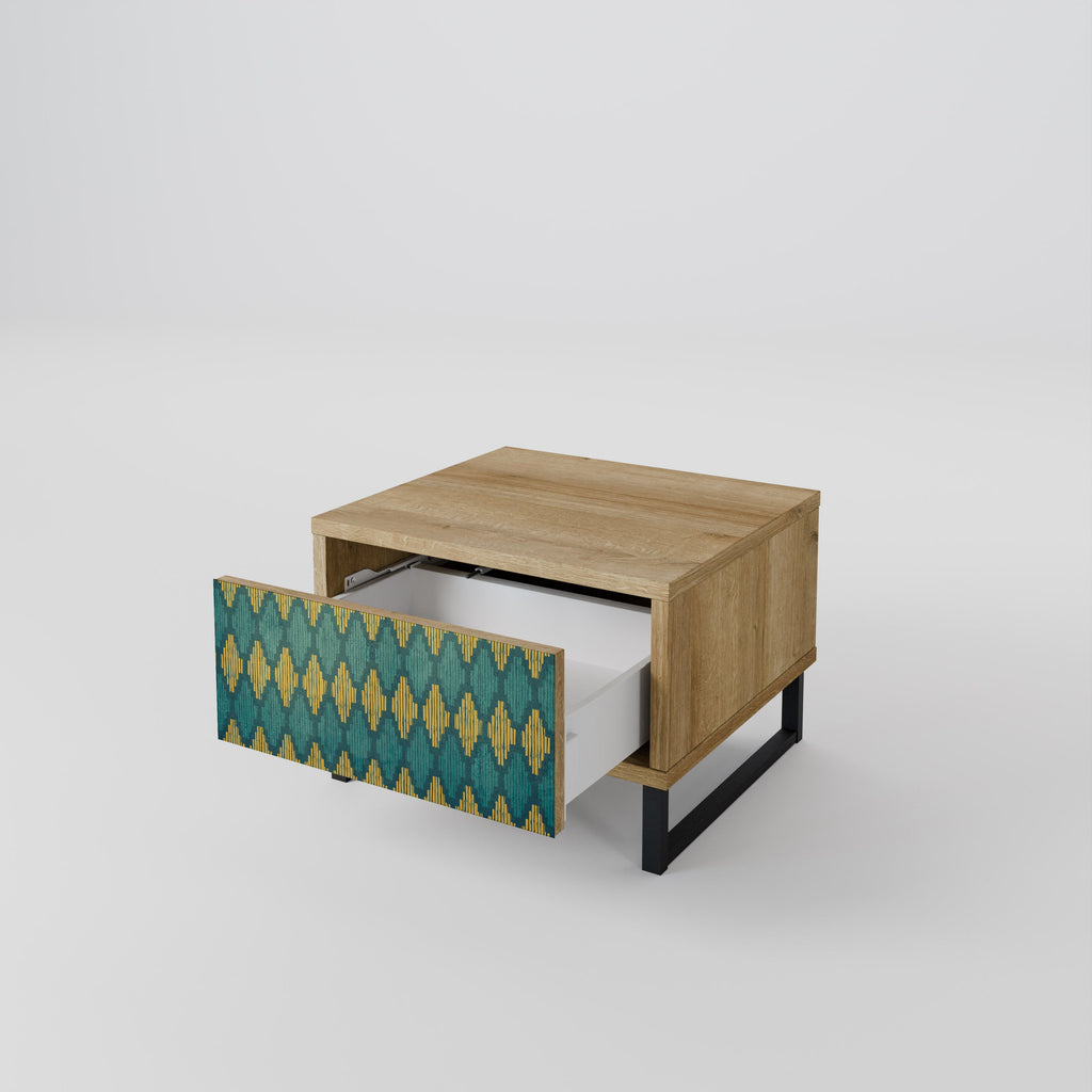 Table de chevet POLYGONS effet chêne