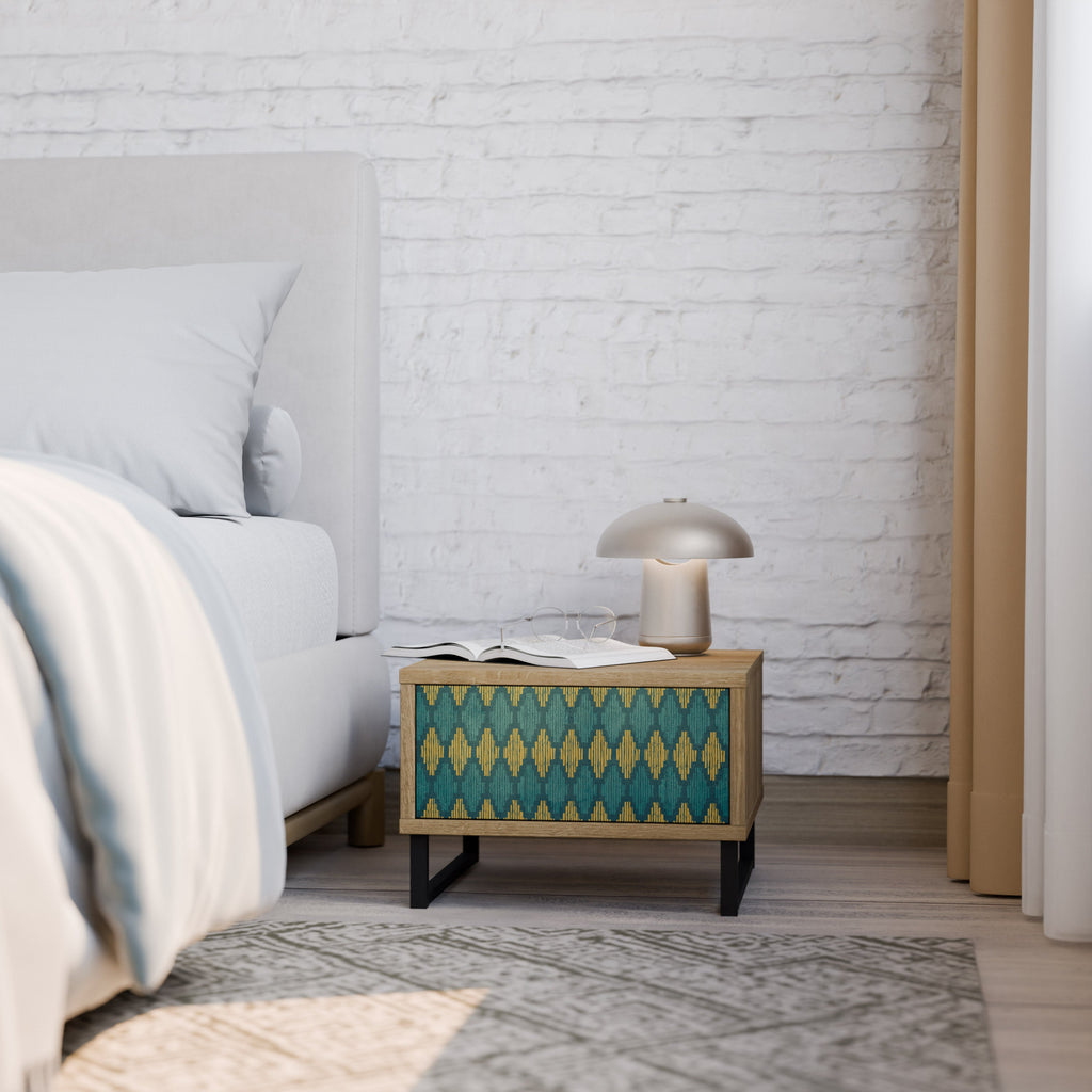 Table de chevet POLYGONS effet chêne