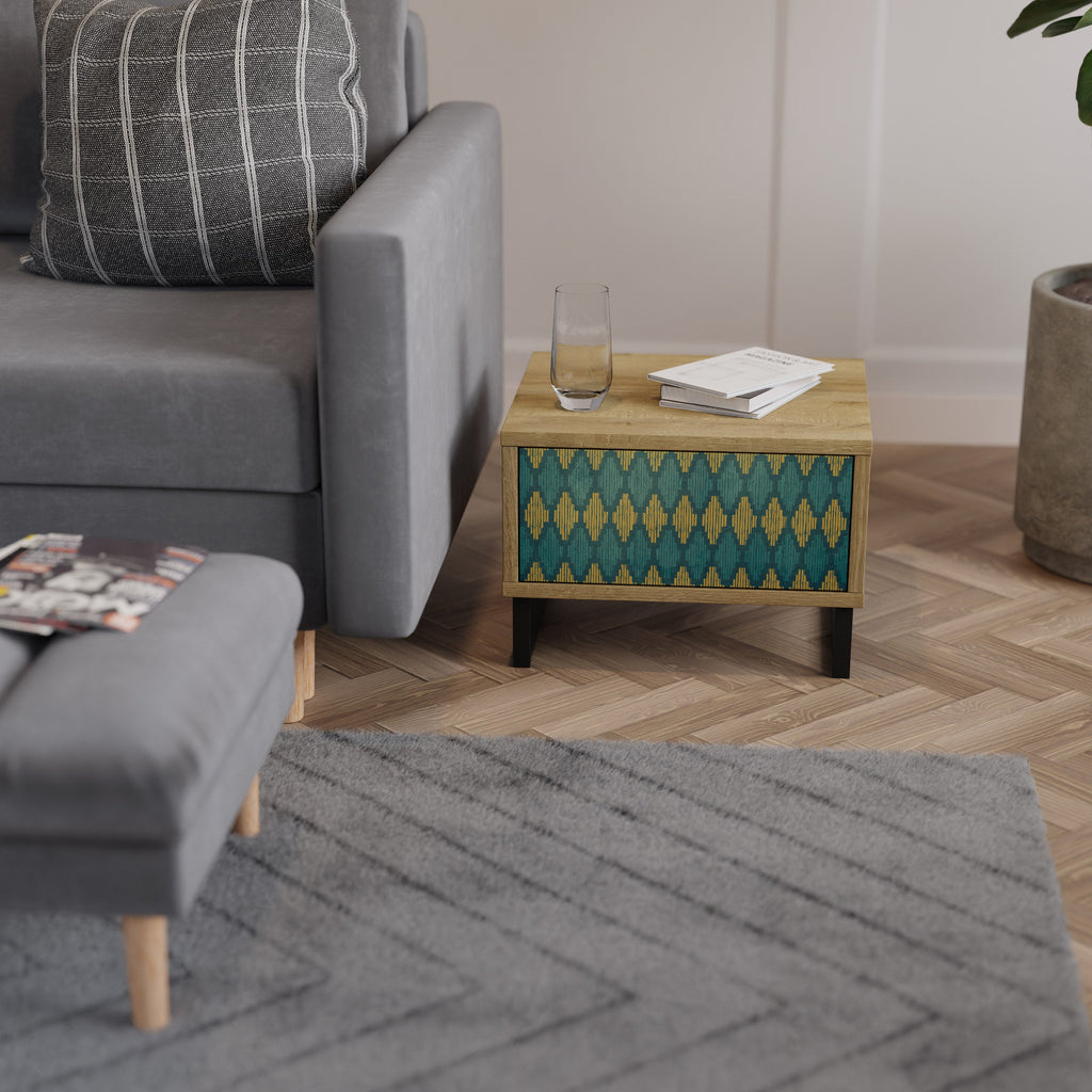 Table de chevet POLYGONS effet chêne