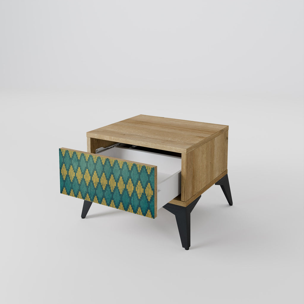 Table de chevet POLYGONS effet chêne