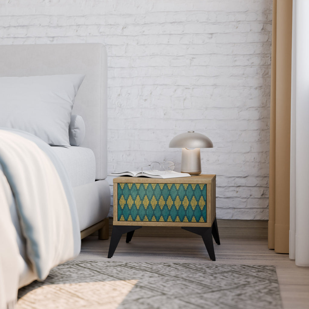 Table de chevet POLYGONS effet chêne