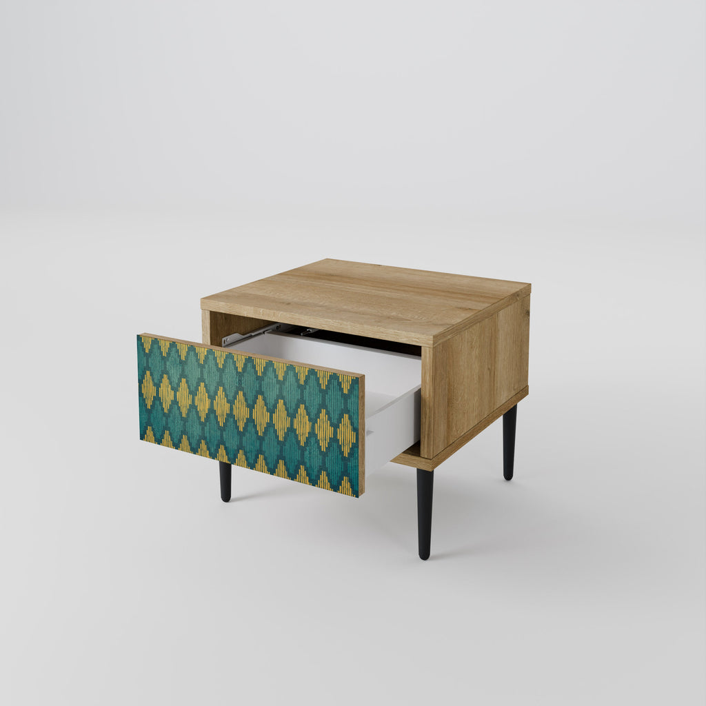 Table de chevet POLYGONS effet chêne