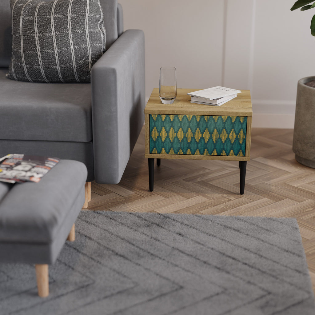 Table de chevet POLYGONS effet chêne