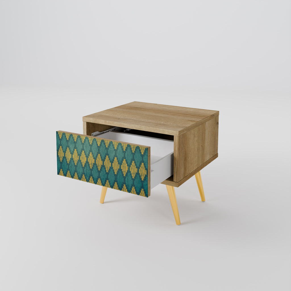 Table de chevet POLYGONS effet chêne