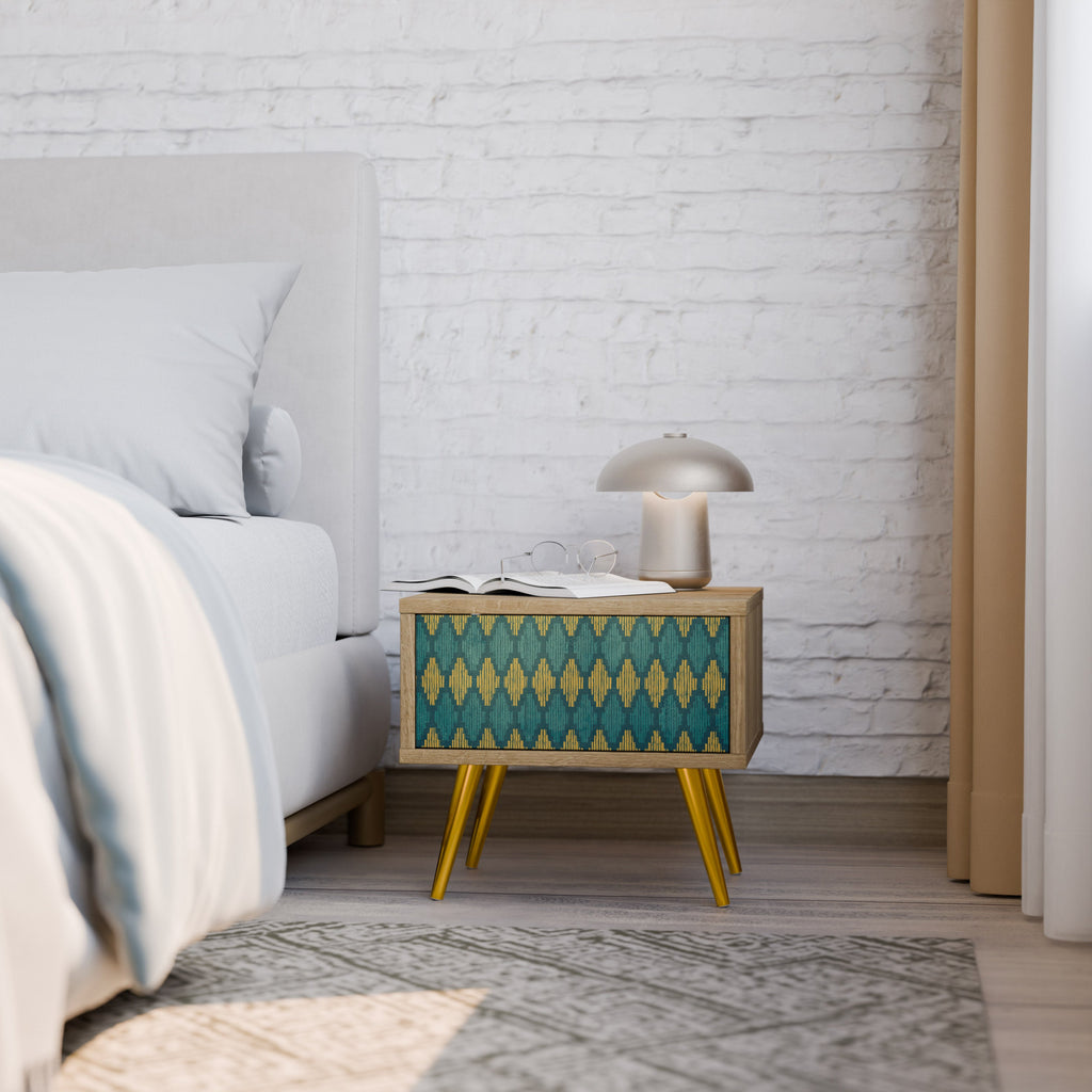 Table de chevet POLYGONS effet chêne