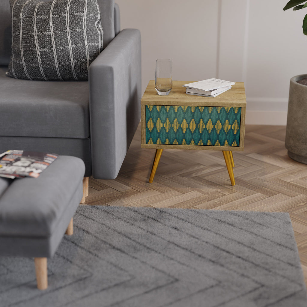 Table de chevet POLYGONS effet chêne