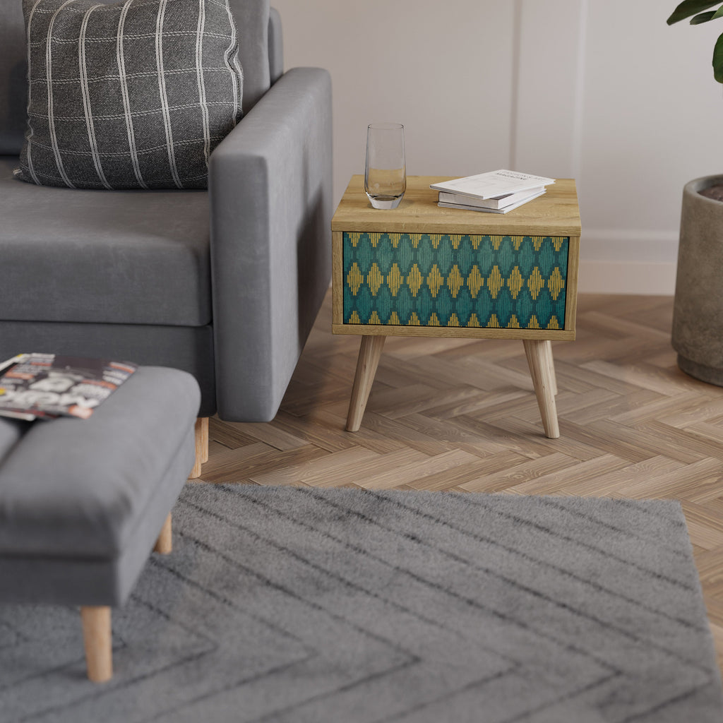 Table de chevet POLYGONS effet chêne