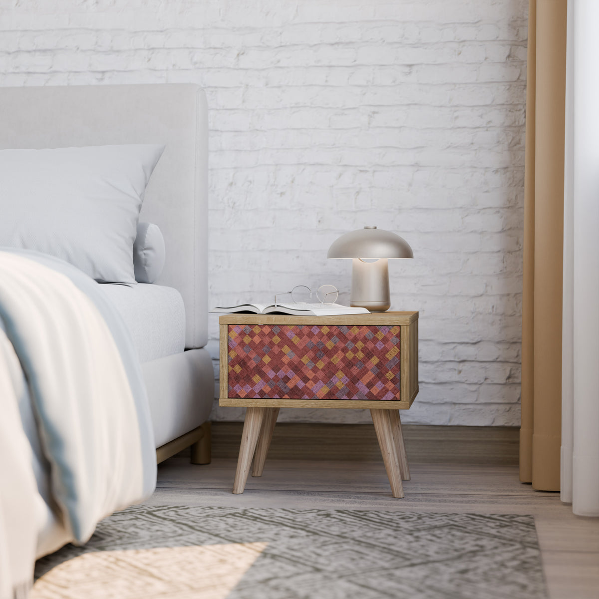PAINTED SQUARES Nightstand