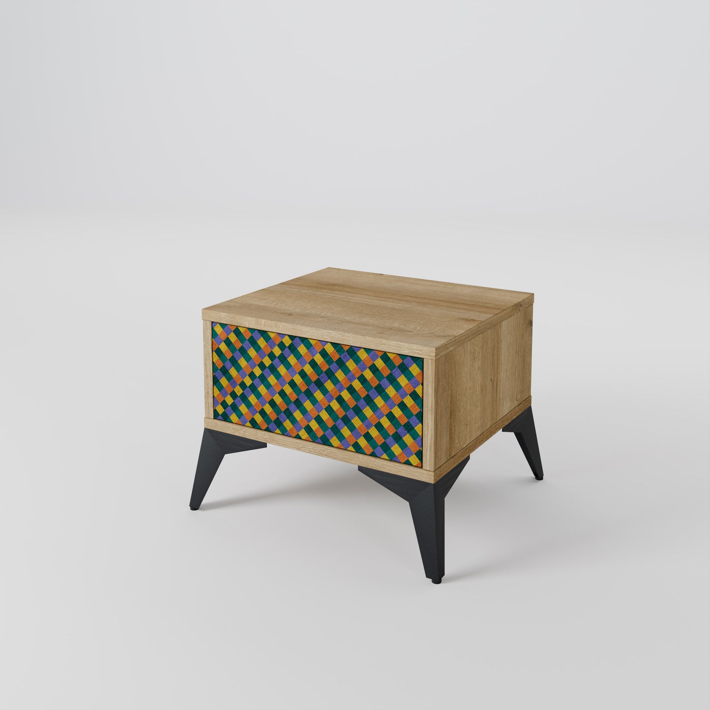 PAINTED SQUARES MIX Nightstand