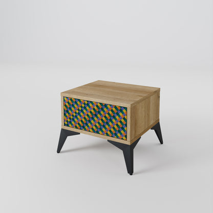 PAINTED SQUARES MIX Nightstand