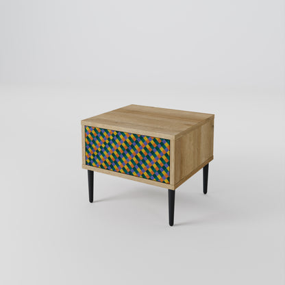 PAINTED SQUARES MIX Nightstand