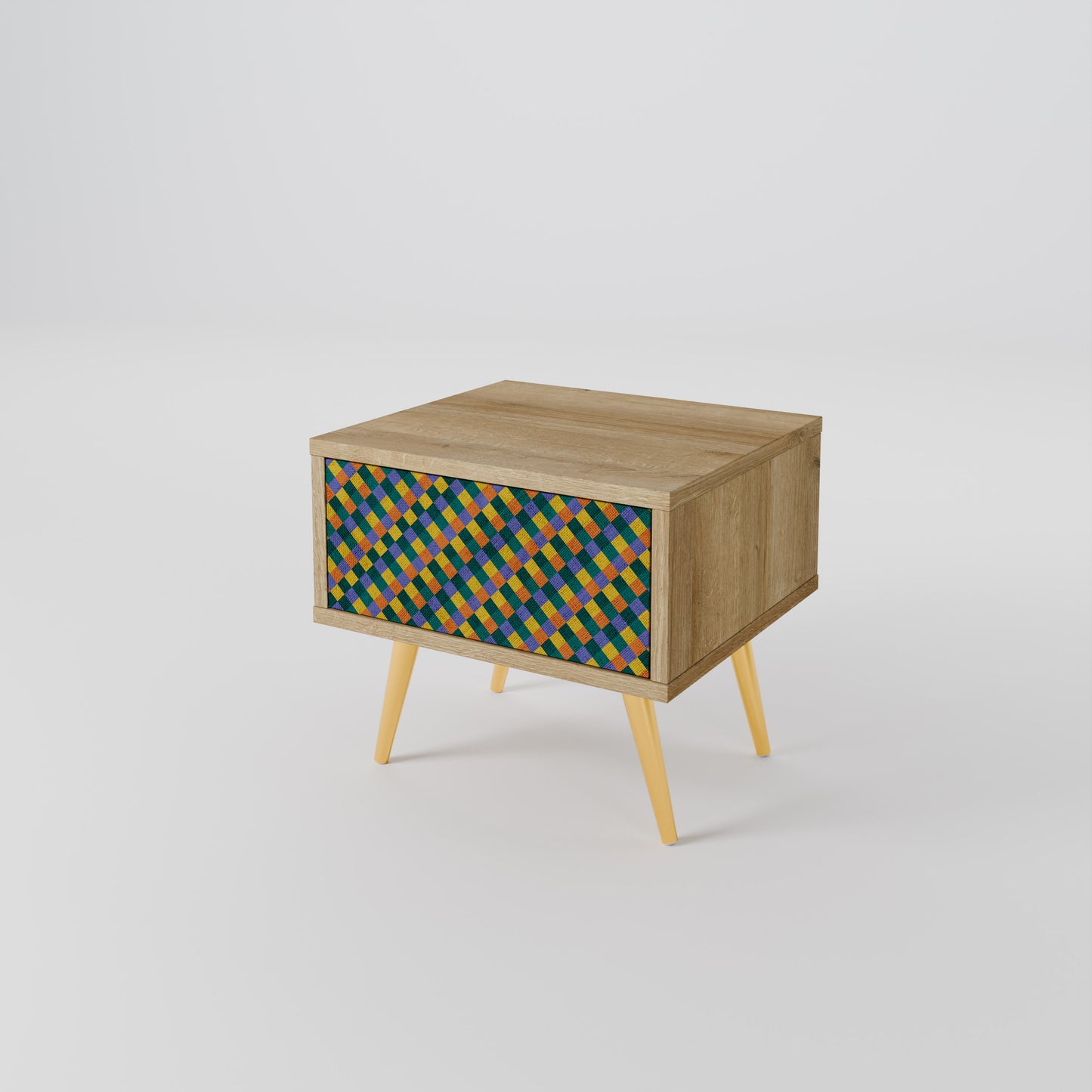 PAINTED SQUARES MIX Nightstand