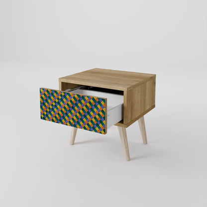 PAINTED SQUARES MIX Nightstand