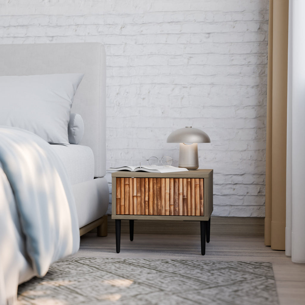 NATURAL WOOD Nightstand in Oak Effect