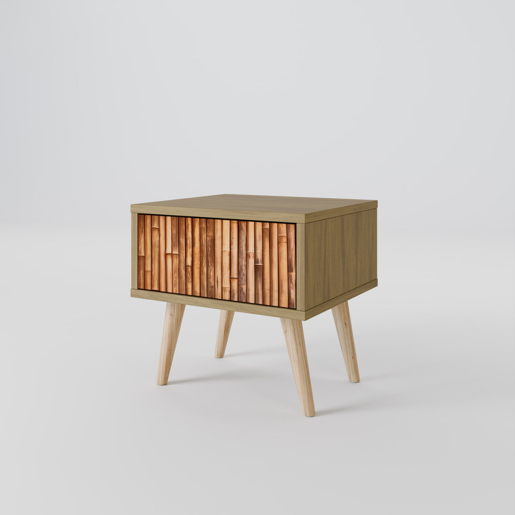 NATURAL WOOD Nightstand in Oak Effect