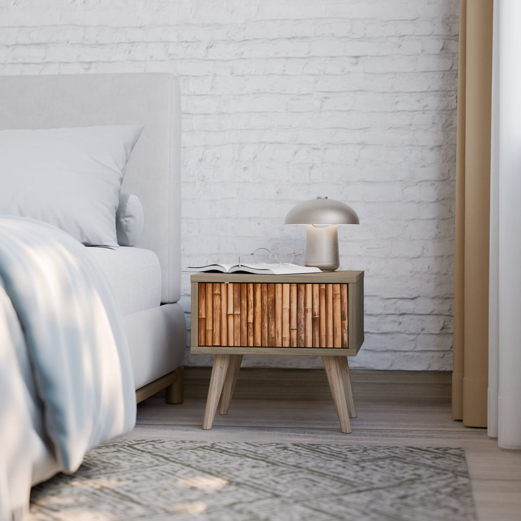 NATURAL WOOD Nightstand in Oak Effect