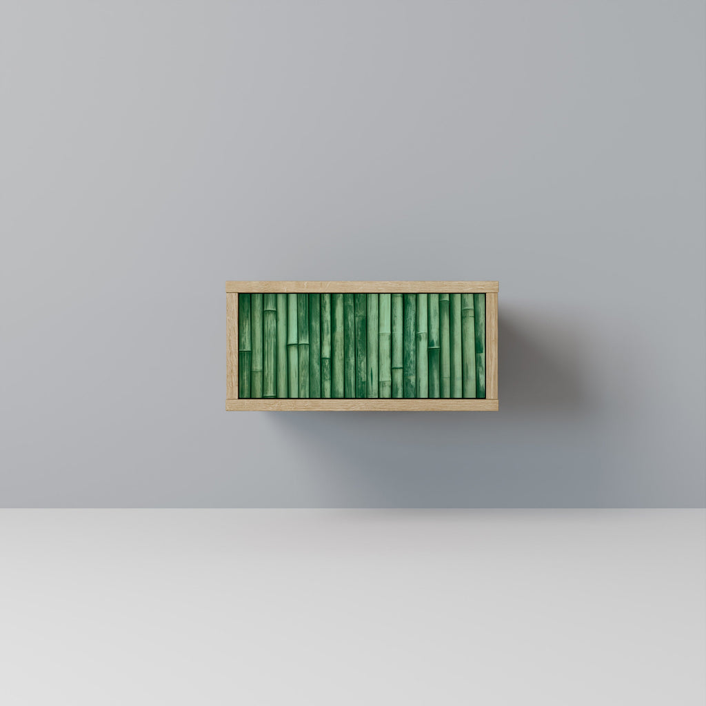 NATURAL GREEN Nightstand in Oak Effect