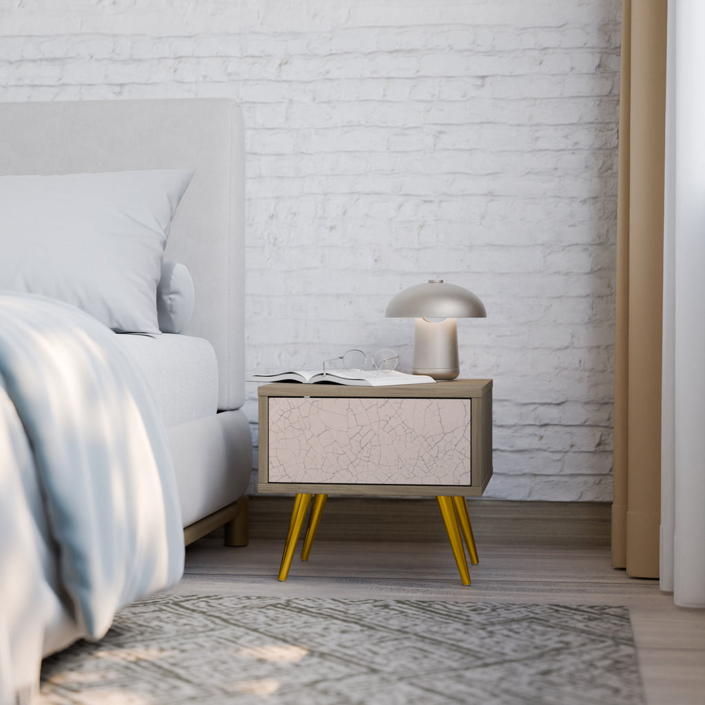 CERAMIC TEXTURE Nightstand in Oak Effect