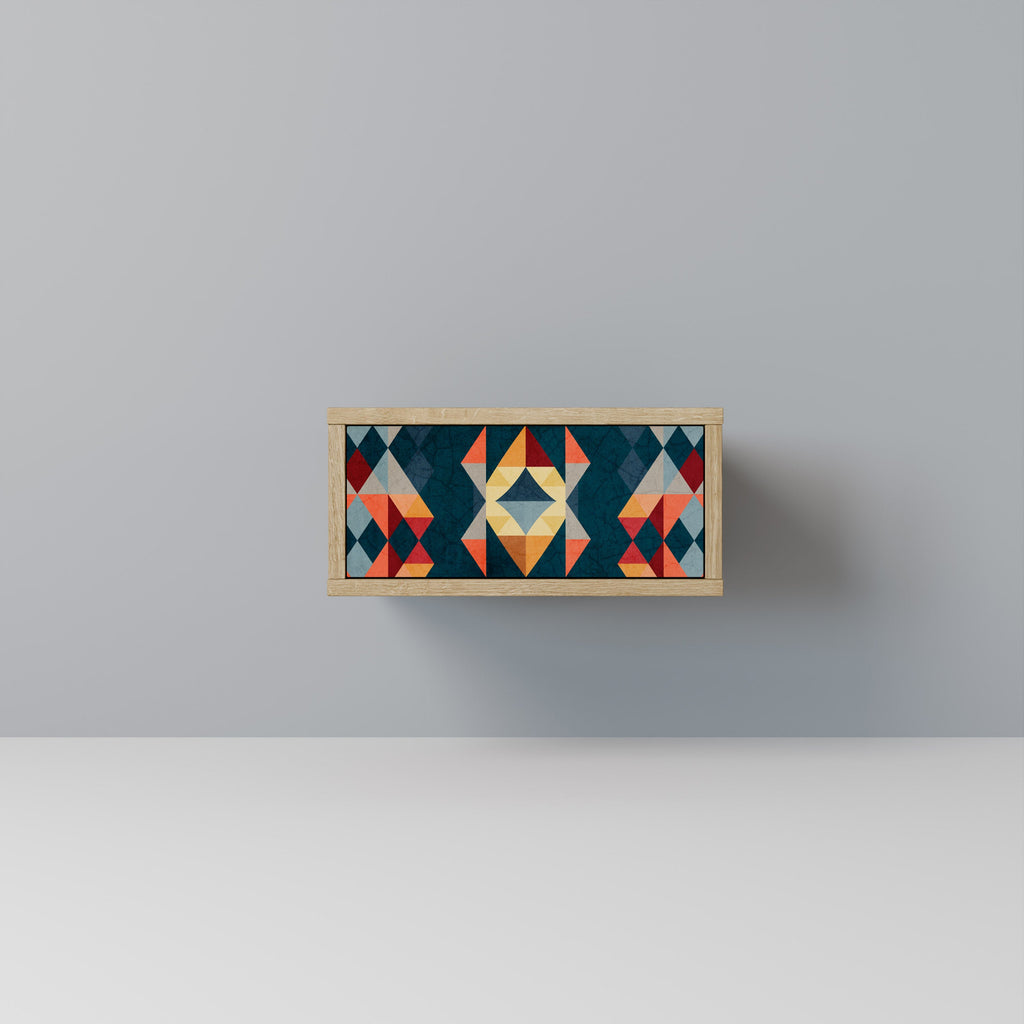 CRACKED ILLUSION Nightstand in Oak Effect