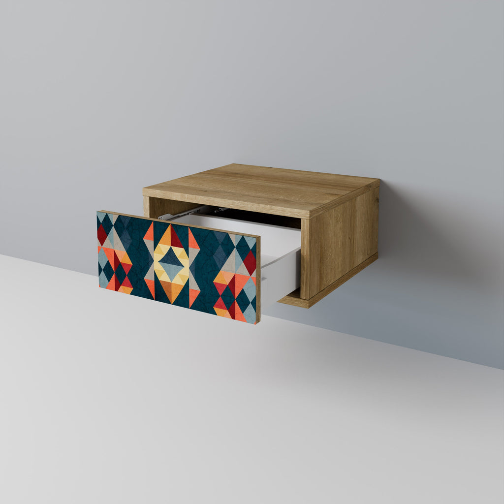 CRACKED ILLUSION Nightstand in Oak Effect