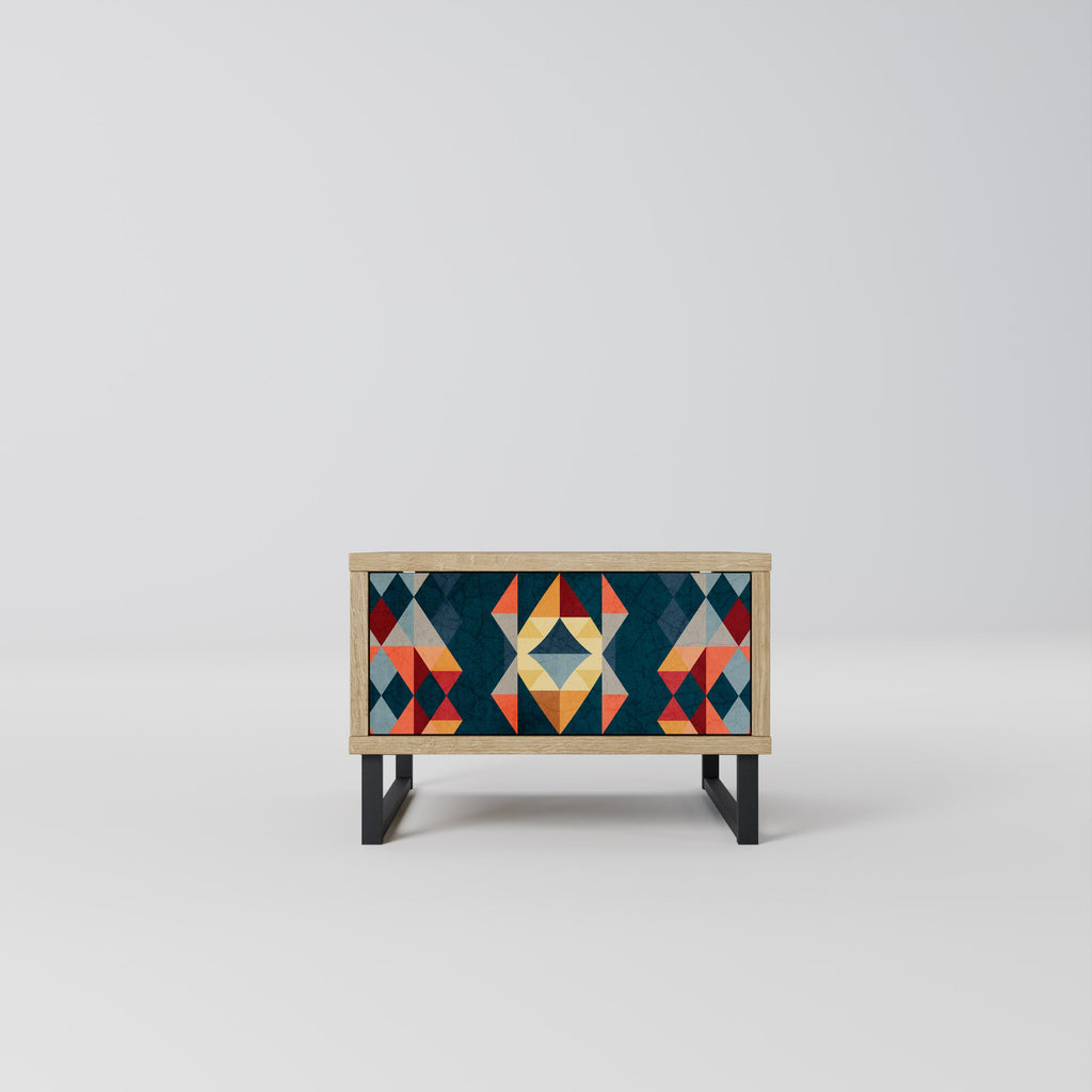 CRACKED ILLUSION Nightstand in Oak Effect